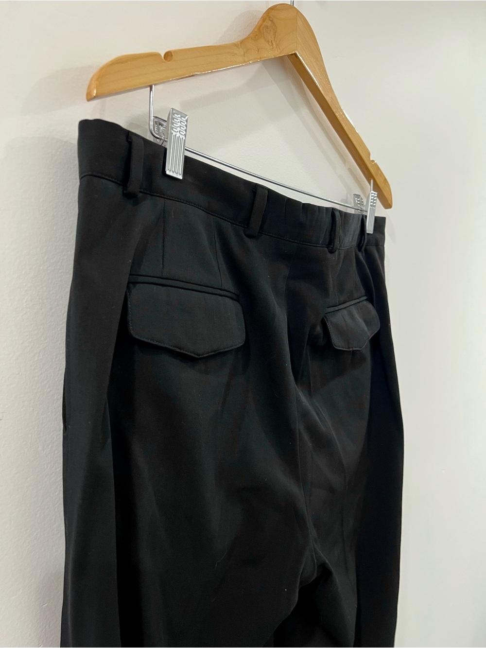 John Varvatos Signature Blk Wool Sz48 Luxe Casual Dress Trousers Made in Italy